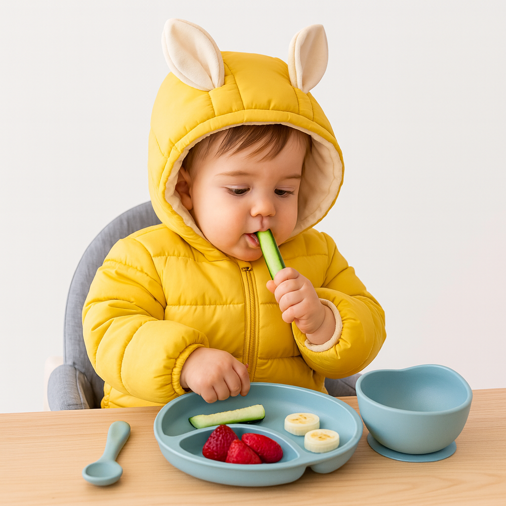 SafeBite – Sikker og Miljøvenlig Silikone Spisesæt til Babyer