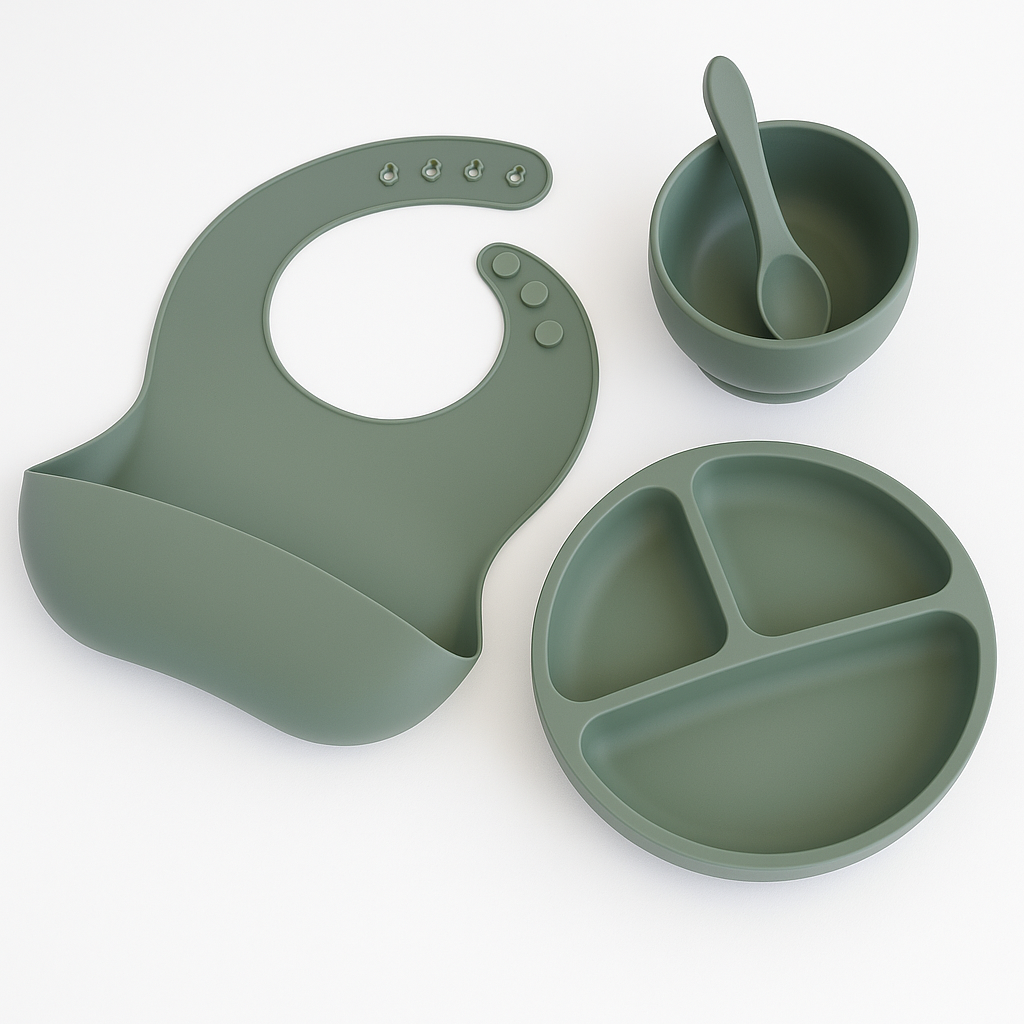 SafeBite – Sikker og Miljøvenlig Silikone Spisesæt til Babyer