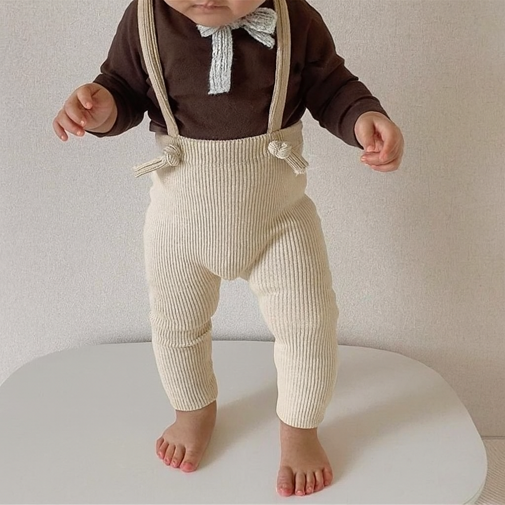 CozyRib – Blødt og Stilfuldt Babybukser med Seler