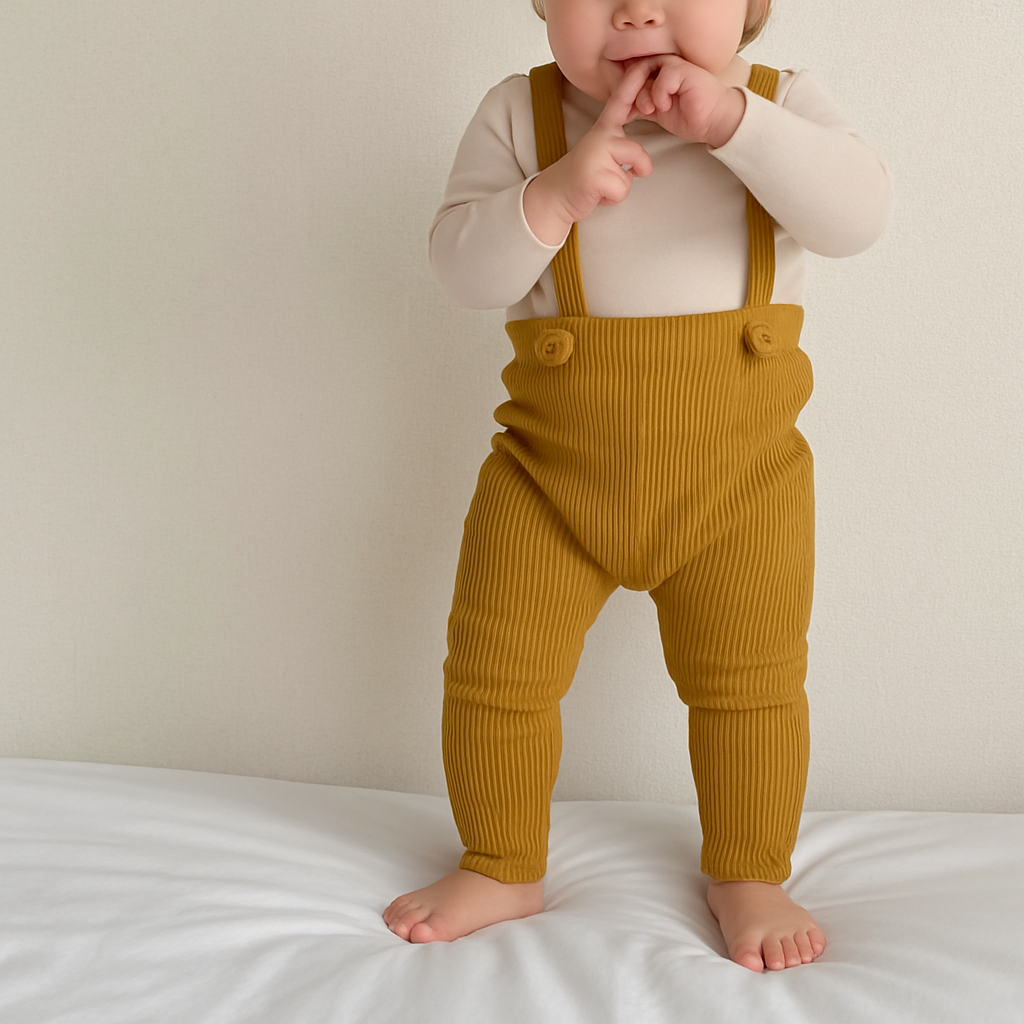 CozyRib – Blødt og Stilfuldt Babybukser med Seler